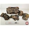 Image 1 : Flambeau Camo Hunting Bag, 2 Camo Caps & 2 Pairs of Hunting Gloves (Used)