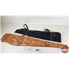Image 1 : 2 Saddle Rifle Scabbards - Tooled Leather & Black Fabric