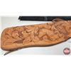 Image 2 : 2 Saddle Rifle Scabbards - Tooled Leather & Black Fabric
