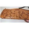 Image 6 : 2 Saddle Rifle Scabbards - Tooled Leather & Black Fabric