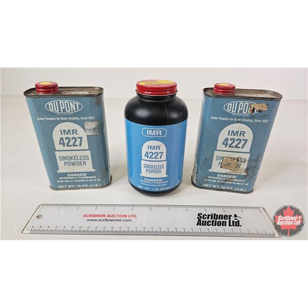 3 Containers of IMR 4227 Smokeless Powder