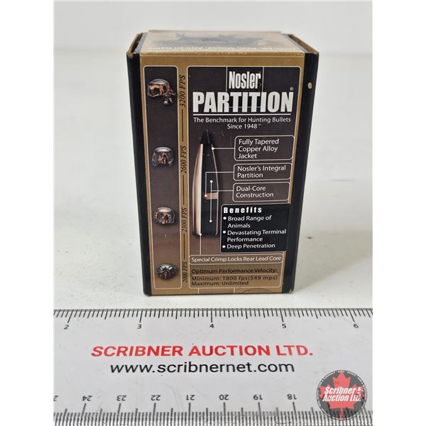 Nosler Partition .30 Cal. (.308) 180 Grain Spitzer Bullets