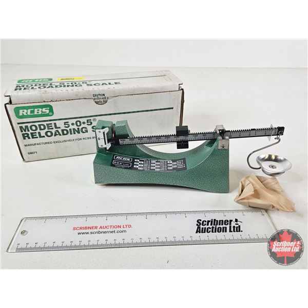 RCBS Model 5-0-5 Reloading Scale c/w Instructions & Box