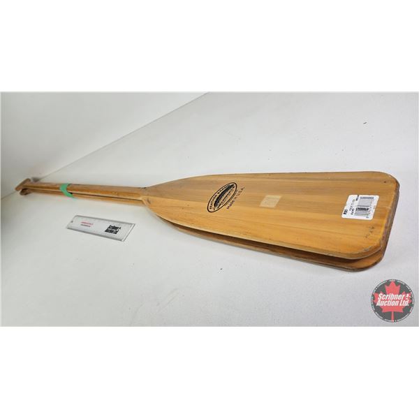 2 Caviness Feather Brand 5 ft. Wooden Canoe Paddles