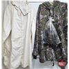 Image 1 : Camo Fleece Hunting Jacket & White Over Parka c/w Mask, Gloves & Mitts (Used)