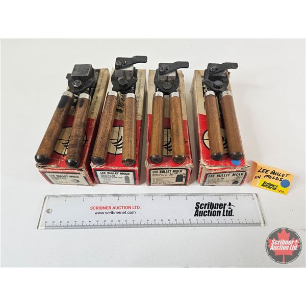 4 Lee Bullet Moulds : .454 Round Ball : .312 : .429 : .356