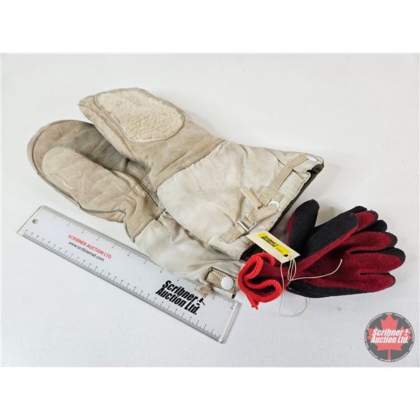 Military Gauntlet Mitts & Grip Gloves : Size M-L (Used)