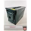 Image 1 : Metal Ammo Storage Box : Green : Hinged Lid & Carry Handle