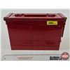 Image 3 : Metal Ammo Storage Box : Red : Hinged Lid & Carry Handle
