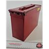 Image 4 : Metal Ammo Storage Box : Red : Hinged Lid & Carry Handle
