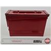 Image 5 : Metal Ammo Storage Box : Red : Hinged Lid & Carry Handle
