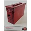 Image 6 : Metal Ammo Storage Box : Red : Hinged Lid & Carry Handle