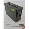 Image 1 : M19A1 Metal Ammo Storage Box : Olive Green : Hinged Lid & Carry Handle