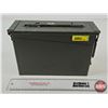 Image 3 : M19A1 Metal Ammo Storage Box : Olive Green : Hinged Lid & Carry Handle