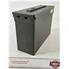Image 4 : M19A1 Metal Ammo Storage Box : Olive Green : Hinged Lid & Carry Handle