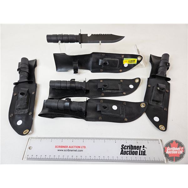 (5) Survival Knives : c/w Sheaths