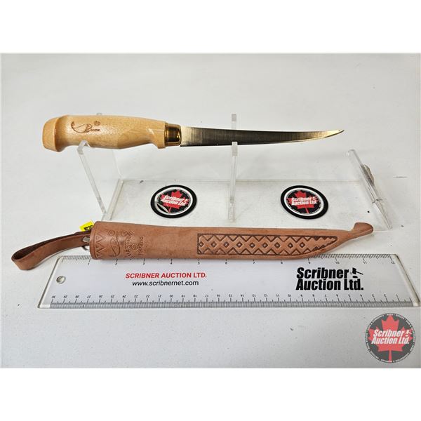 Rapala Fillet Knife : J. Marttiini Finland : c/w Leather Sheath