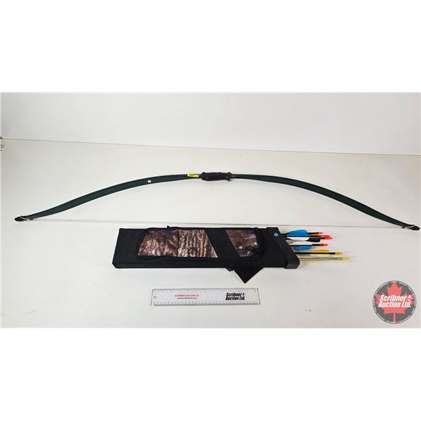 Bear Recurve Bow : AMO 60 Inch : 25/30 lb : c/w Arrows & Quiver