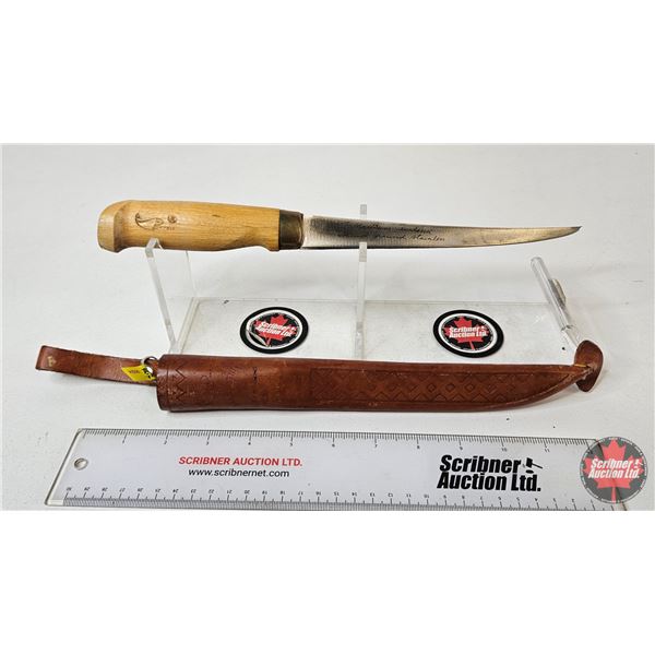Rapala Fillet Knife : J. Marttiini Finland : Stainless Blade : c/w Leather Sheath