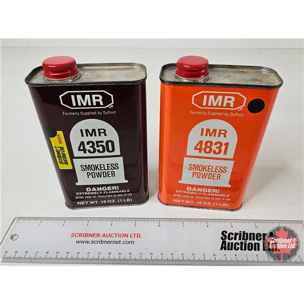 (2) Tins IMR Smokeless Reloading Powder : 4350 & 4831