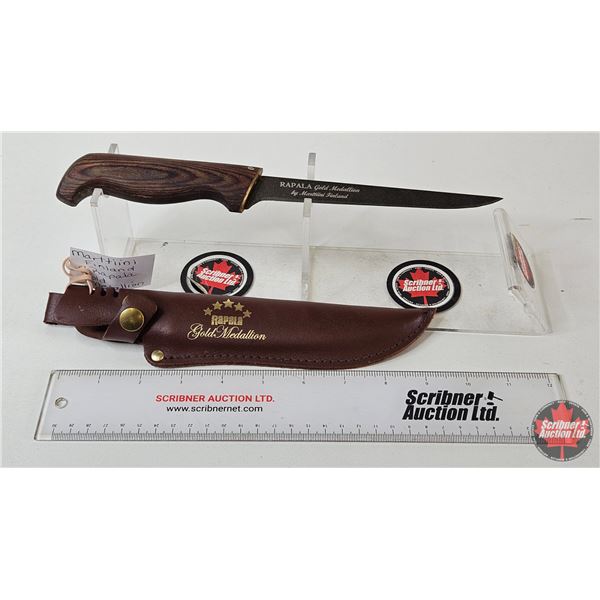 Rapala Gold Medallion Fillet Knife : Marttiini Finland : c/w Leather Sheath