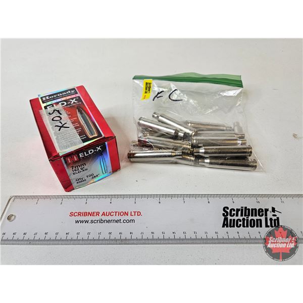Hornady 7mm 162 gr ELD-X Bullets : .284 : c/w Federal 7mm Rem Mag Brass