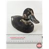 Image 4 : Wooden Duck Decoy (Consignor Tag: Blue Bill Hen Working Decoy : 1940s)