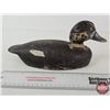 Image 5 : Wooden Duck Decoy (Consignor Tag: Blue Bill Hen Working Decoy : 1940s)