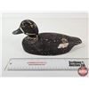 Image 9 : Wooden Duck Decoy (Consignor Tag: Blue Bill Hen Working Decoy : 1940s)