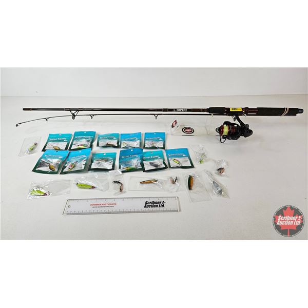 Algonquin Expert Fishing Rod : c/w Piscifun Flame 3000 Reel & Assorted Lures