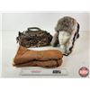 Image 1 : WindRiver Rabbit Fur Trapper Hat : c/w Lined Mitts & Herter's Camo Bag (Used)