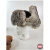 Image 5 : WindRiver Rabbit Fur Trapper Hat : c/w Lined Mitts & Herter's Camo Bag (Used)