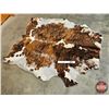Image 1 : Hair On Cowhide Rug : Brindle Brown & White : Approx. 79 x 66 Inches