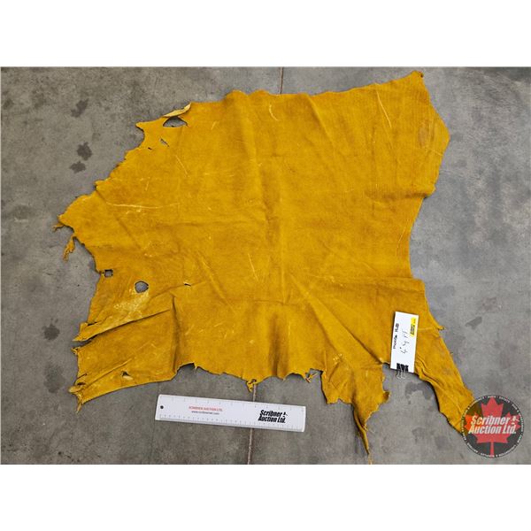 Tanned Moose Hide Piece : Golden Yellow