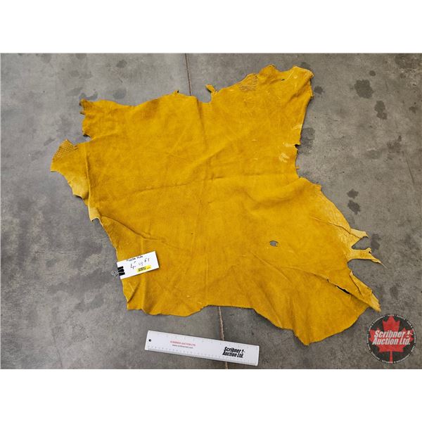 Tanned Moose Hide Piece : Golden Yellow