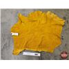 Image 1 : Tanned Moose Hide Piece : Golden Yellow : Approx. 42 x 35 Inches