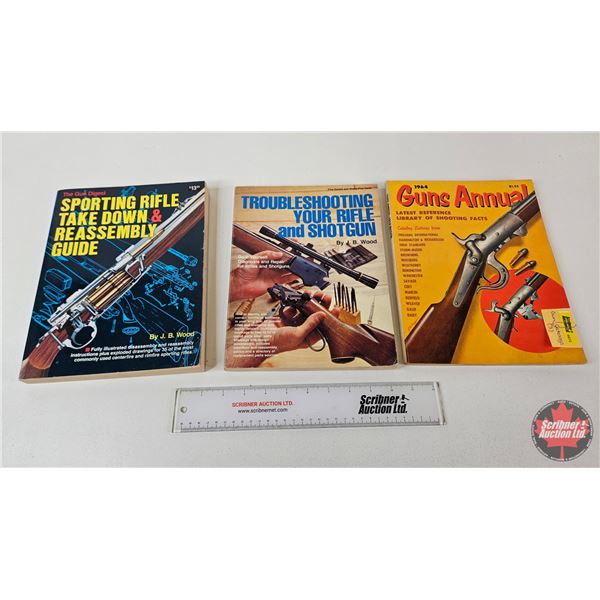 (3) Firearm Reference Books : J. B. Wood Guides & 1964 Guns Annual