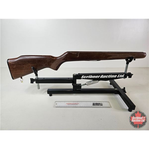 Wooden Rifle Stock : Checkered Grip & Forend : c/w Buttplate