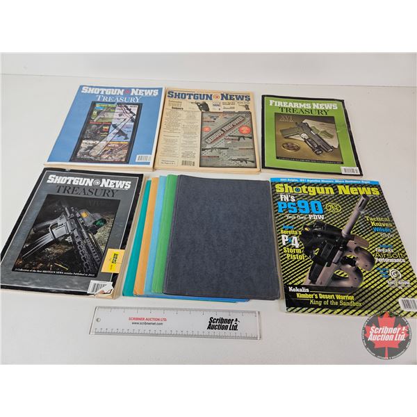 Shotgun News & Firearms News Publications : c/w Copied Firearm Manuals in Folders