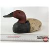 Image 2 : Wooden Duck Decoy (Consignor Tag: Canvasback Drake Working Decoy : 1950s)