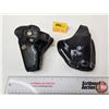 Image 1 : (2) Black Leather Holsters : Belt Loop & Belt Slot Styles