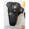 Image 3 : (2) Black Leather Holsters : Belt Loop & Belt Slot Styles