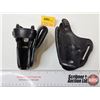 Image 4 : (2) Black Leather Holsters : Belt Loop & Belt Slot Styles