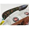 Image 2 : FerRustique Skinner Knife : Patterned Handle : c/w Leather Sheath