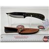 Image 3 : FerRustique Skinner Knife : Patterned Handle : c/w Leather Sheath
