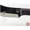 Image 4 : FerRustique Skinner Knife : Brown & Black Patterned Handle : c/w Leather Sheath