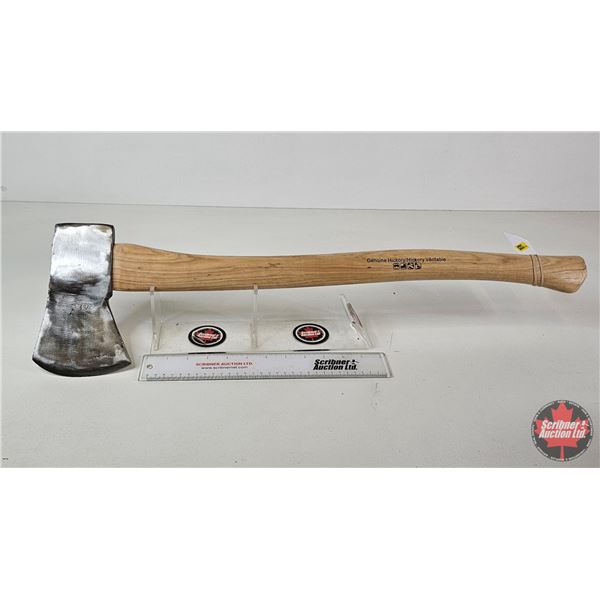 Axe : Head Marked 3-1/4 & Made in Sweden : Hickory Handle