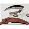 Image 4 : FerRustique Ulu Knife : Laminated Handle : c/w Leather Sheath