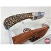 Image 2 : FerRustique Skinner Knife : Black & Tan Textured Handle : c/w Leather Sheath