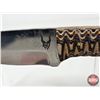 Image 6 : FerRustique Skinner Knife : Black & Tan Textured Handle : c/w Leather Sheath